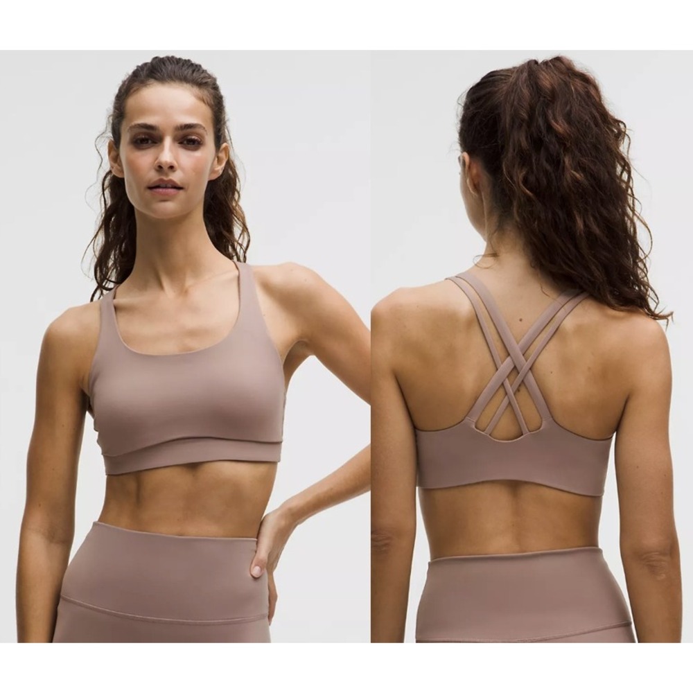 Lululemon Energy Bra Evolve Ashen Rose Sports Bra LW2EHVS Size‎ Small NEW